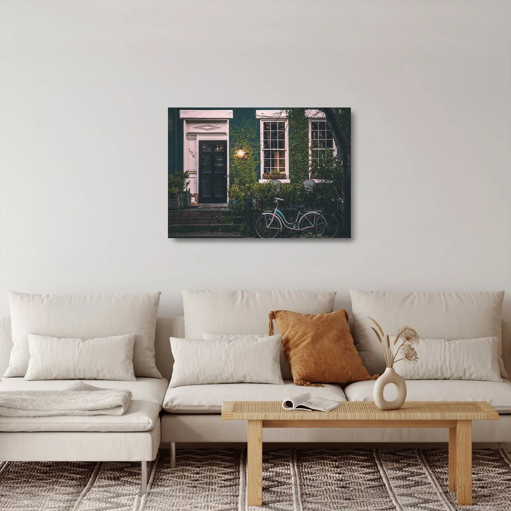 Sklenený obraz - Doma z prechádzky (70x50 cm)