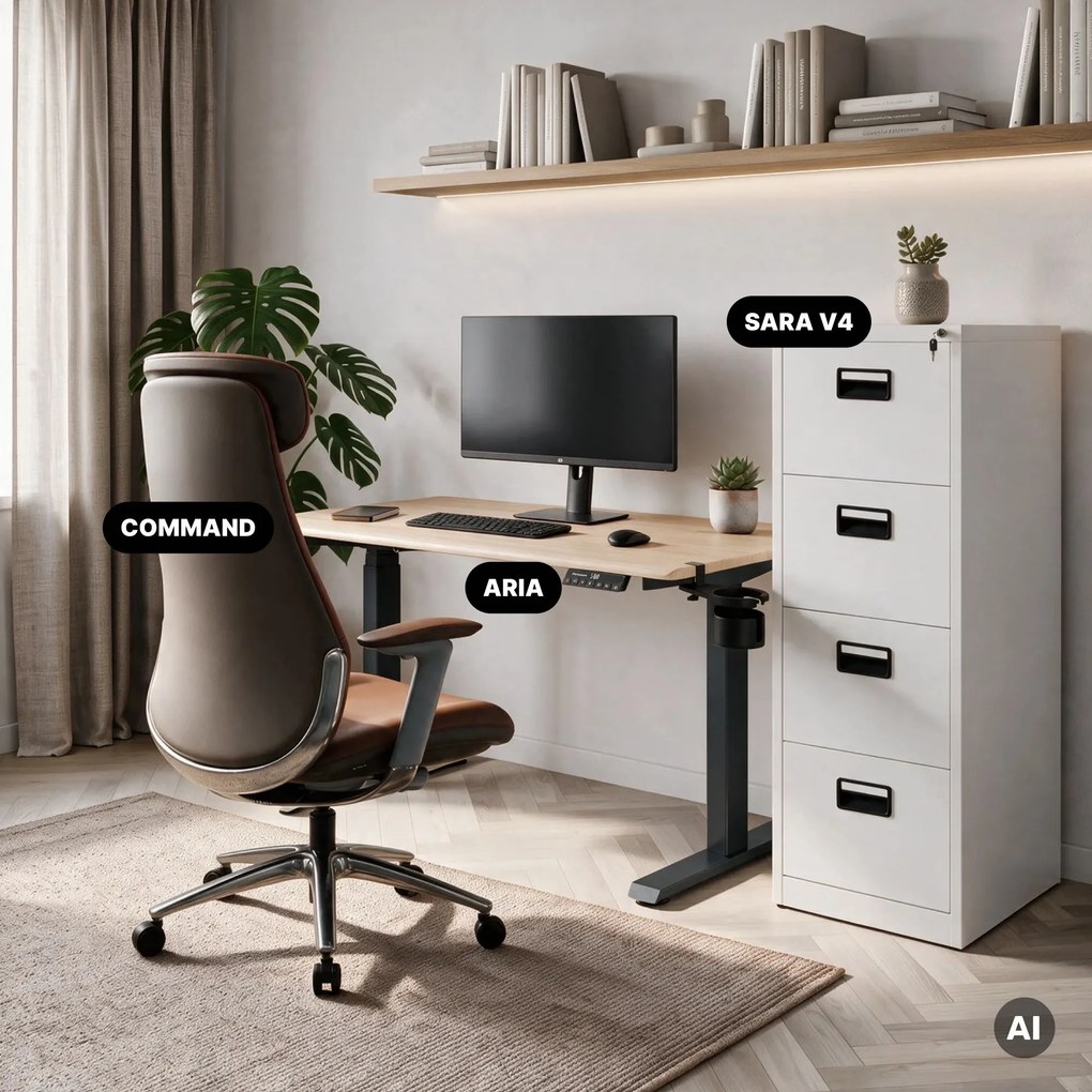 Elektrický stôl s reguláciou výšky ergonomický antracitový/dub sonoma,1200x600 mm: ARIA