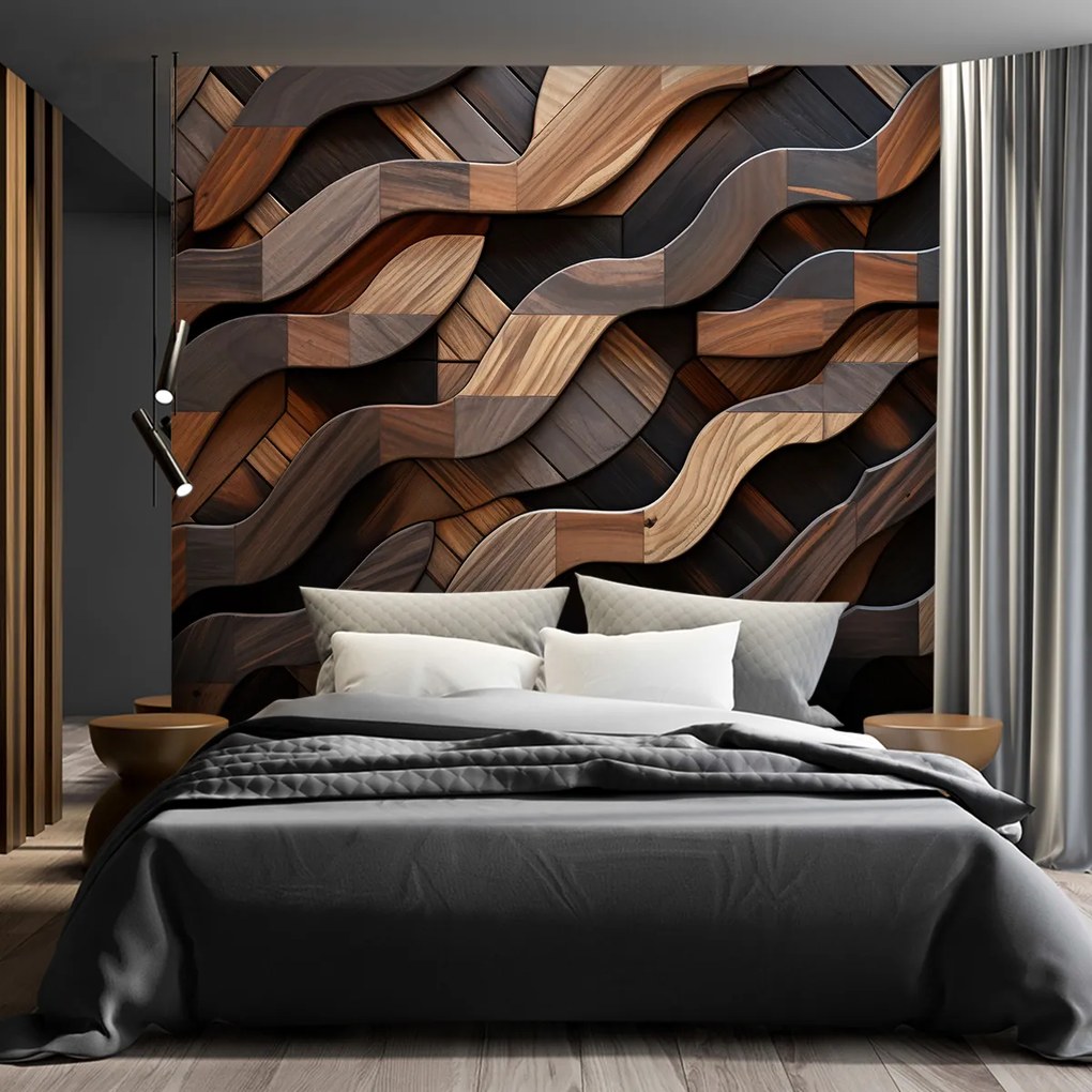 Gario Fototapeta Drevené abstraktné vlny Materiál: Vliesová, Rozmery: 150 x 105 cm