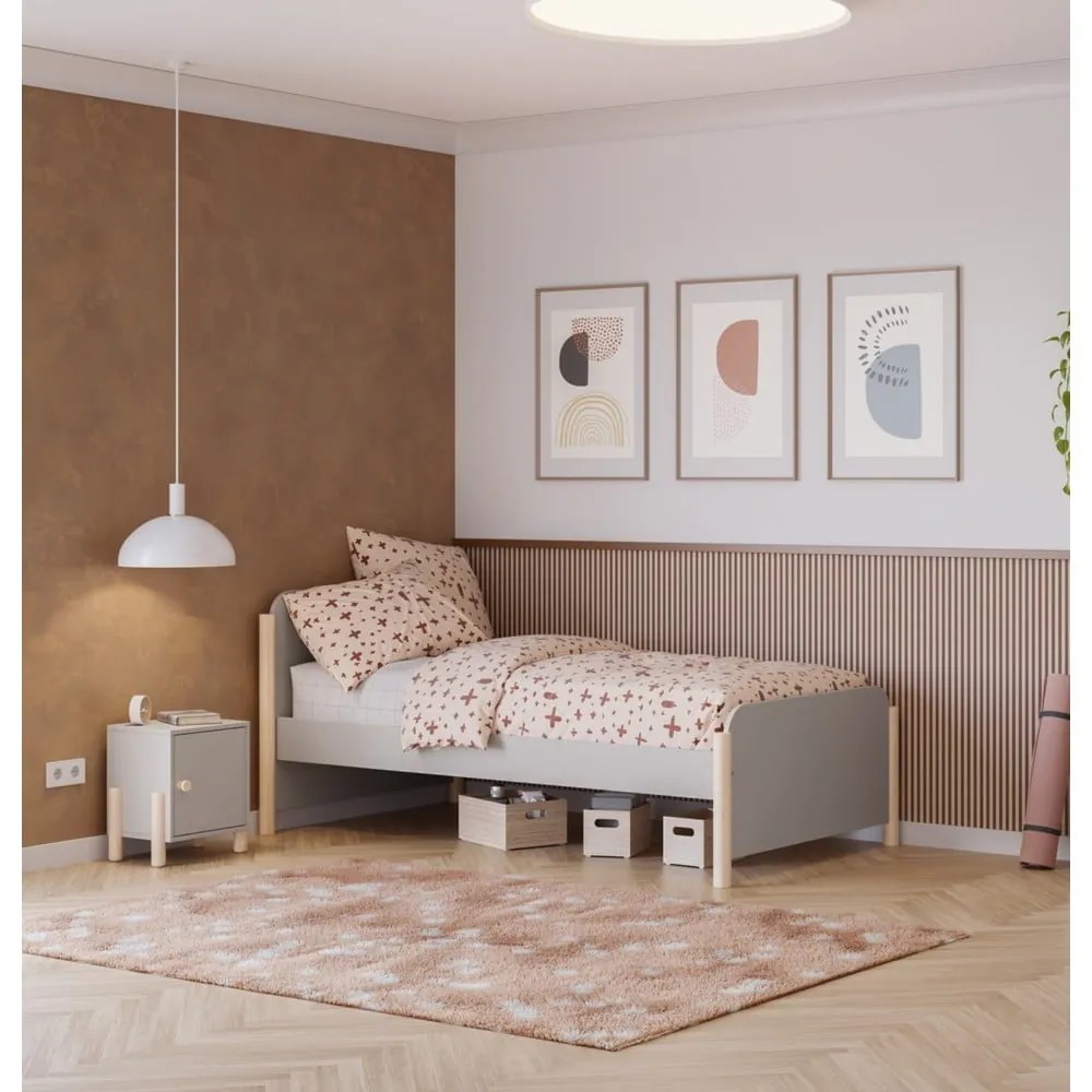 Krémový detský nočný stolík z borovicového dreva Enola – Marckeric