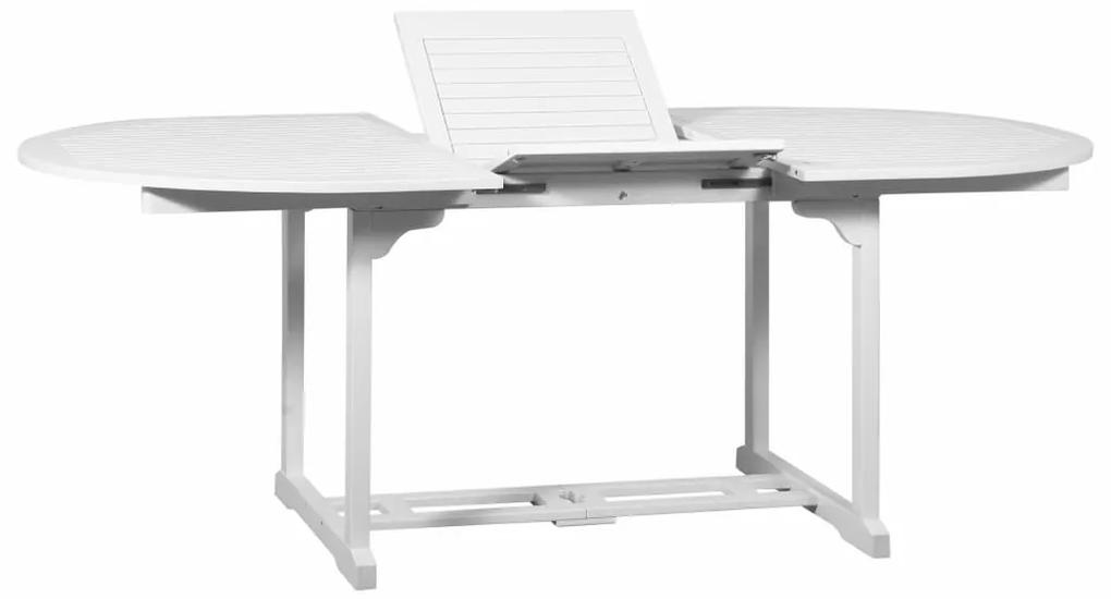 vidaXL Záhradný stôl, biely 200x100x74 cm, akáciový masív
