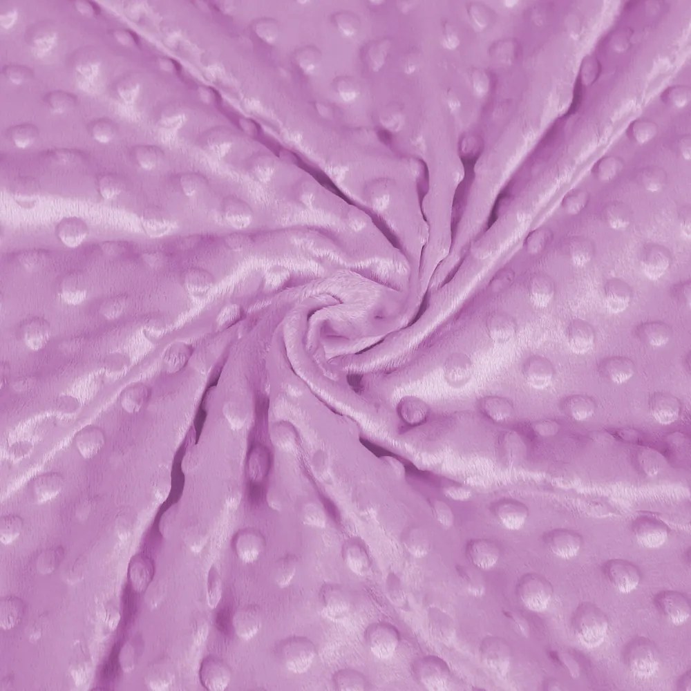Biante Detská obojstranná deka Minky TOP 3D bodky/Polar MKP-053 Fialová lila 100x150 cm