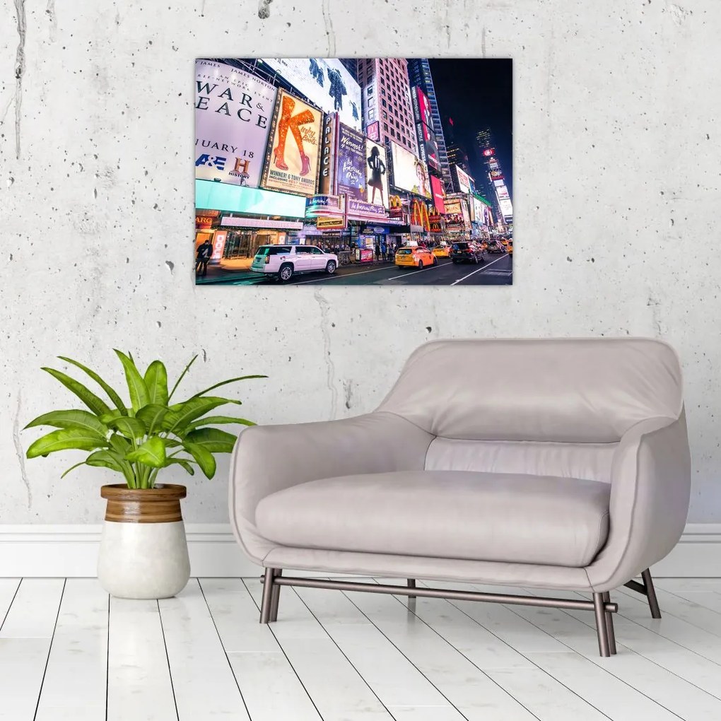 Sklenený obraz - New York Theater District (70x50 cm)
