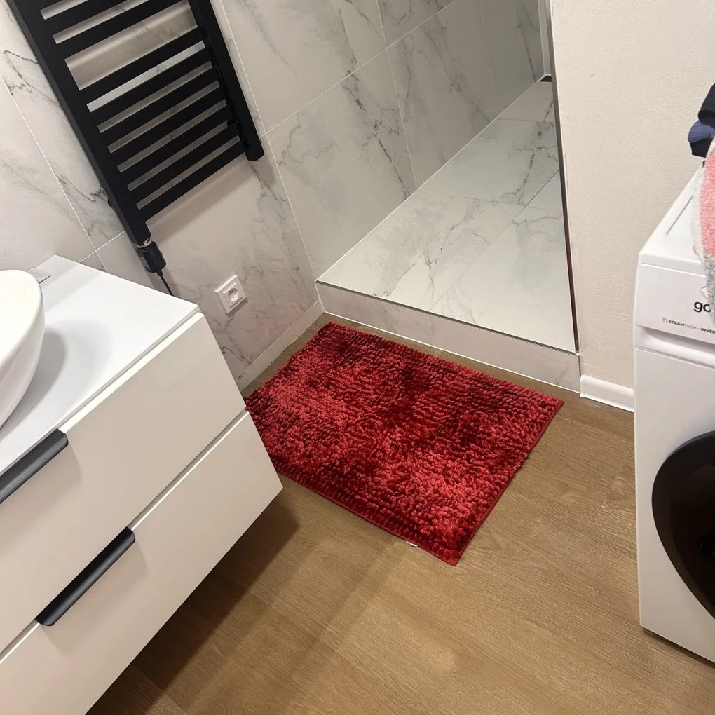 BO-MA, Kúpeľňová predložka Ella micro červená, 60x90, červená, kúpeľňa