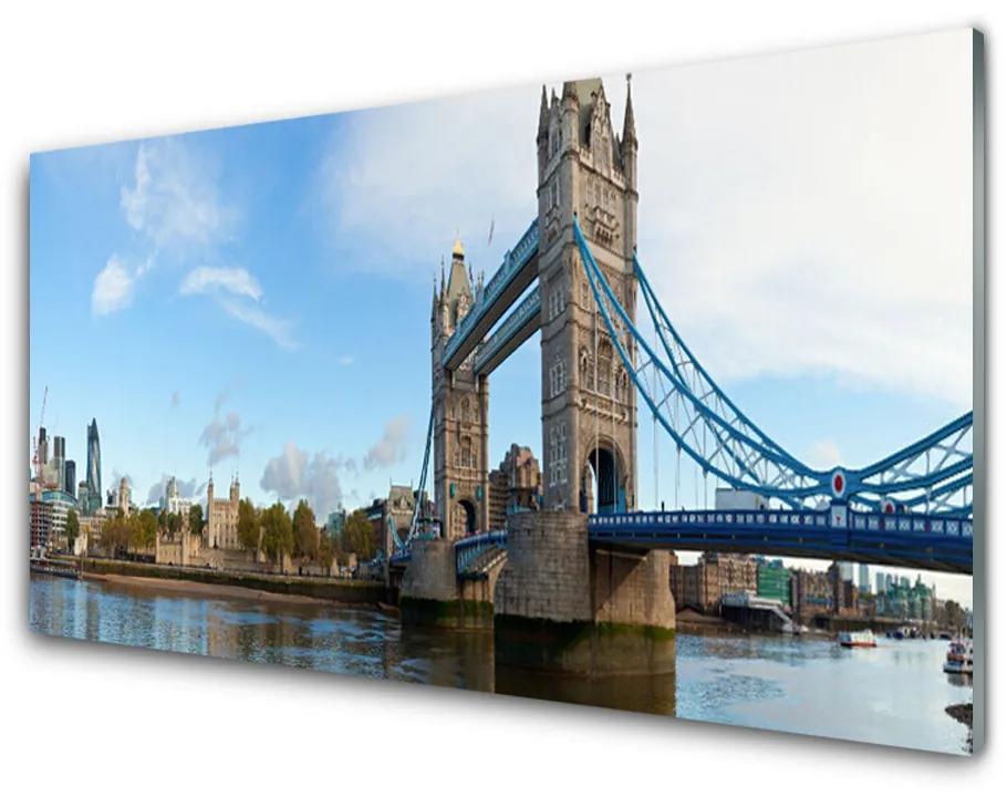 Sklenený obklad Do kuchyne Most londýn architektúra 100x50 cm