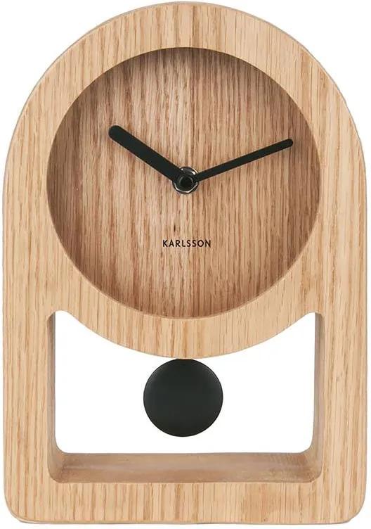 KARLSSON Stolné drevené hodiny Lena Pendulum Wood 25 × 17 × 5,5 cm