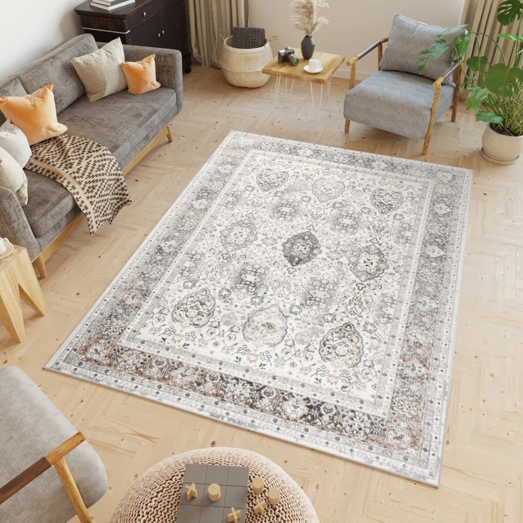 TA Koberec D890A BIELY VIZON VALLEY Rozmer: 140x200 cm