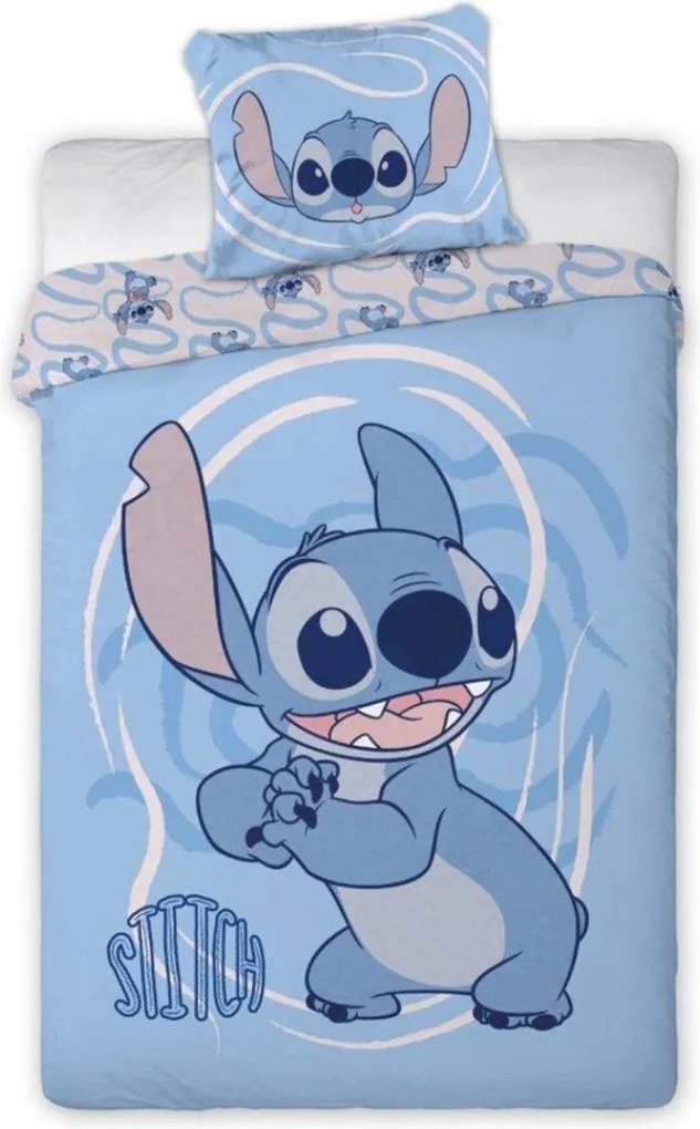 Obliečky Disney Lilo and Stitch modré do postieľky 135x100cm+40x60cm Faro