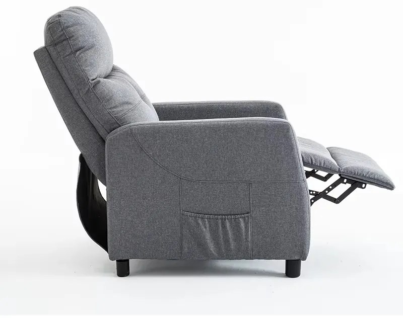 Relaxačné polohovateľné TV kreslo MODO — látka, sivá, nosnosť 130 kg