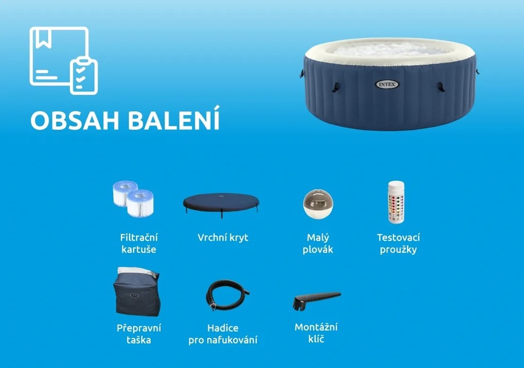 Intex | Vírivý bazén Pure Spa - Bubble HWS, modrý | 11400275