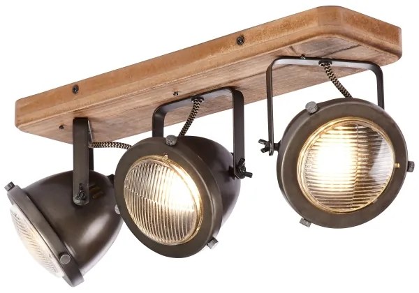 Brilliant - Bodové svietidlo CARMEN WOOD 3xGU10/5W/230V hnedá