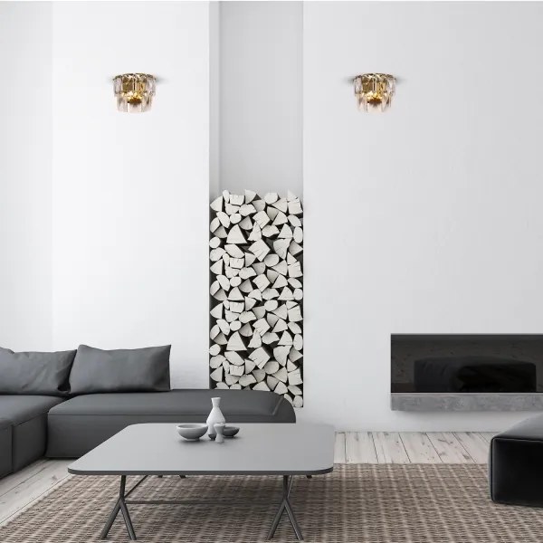 Krištáľové nástenné svietidlo CHELSEA 2xE14/40W/230V zlatá