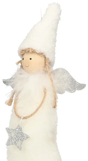 Vianočná ozdoba PLYS biely anjelik 985076