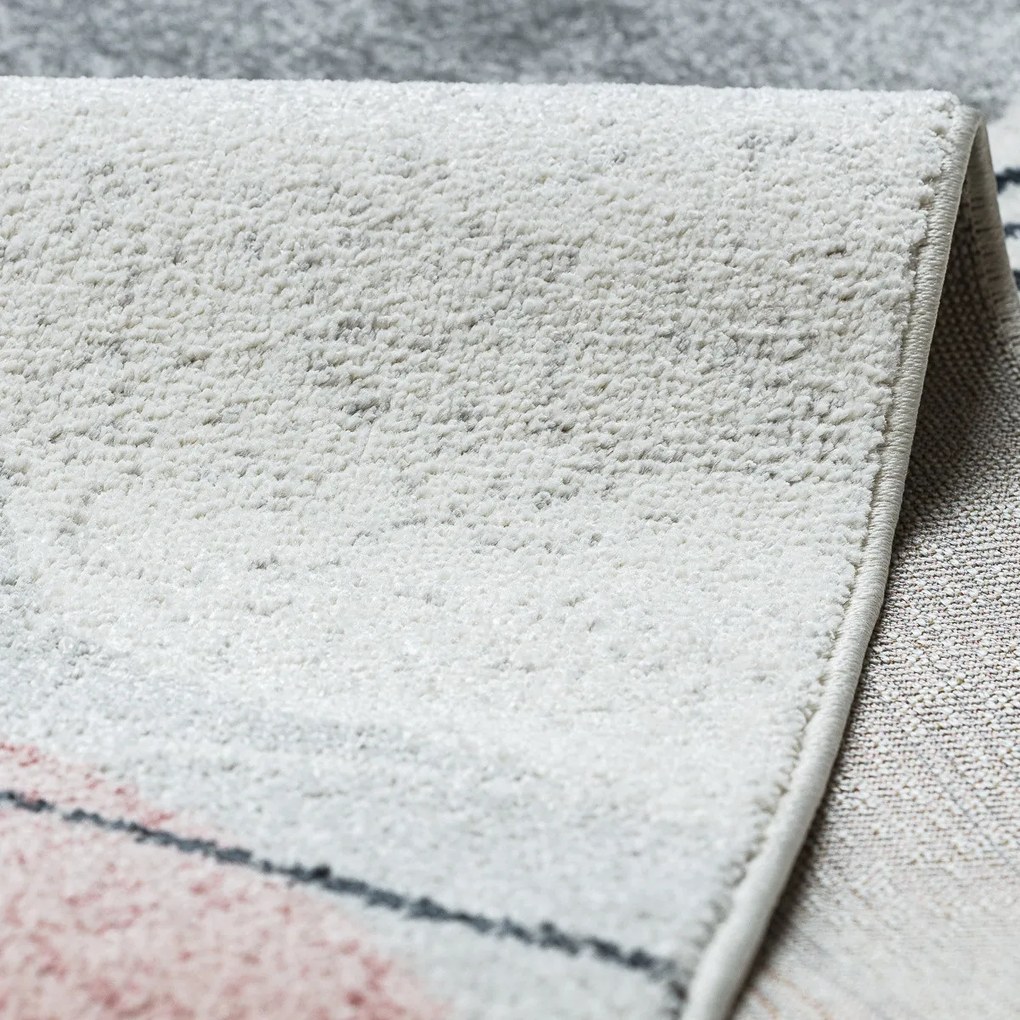 Dywany Łuszczów, Kusový koberec Fusion 5868 white/dark pink, 80x150, ružová, kancelária