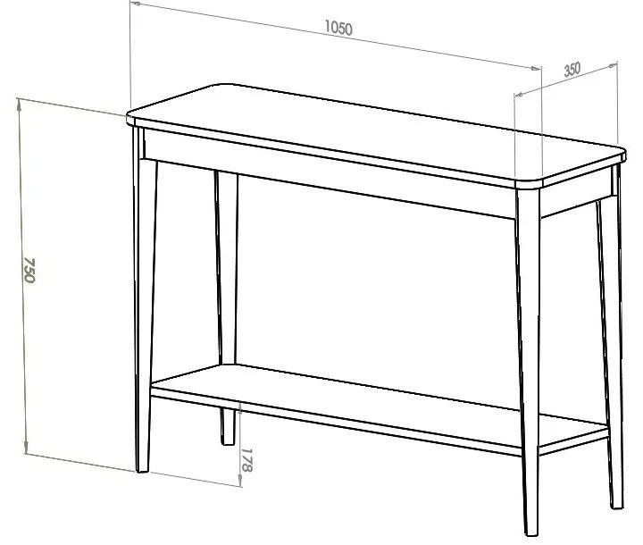 Tmavosivý konzolový stolík Ragaba Ashme, šírka 85 cm