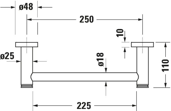 Duravit 99141000 - Úchyt na vaňu D-CODE 28,4 cm lesklý chróm