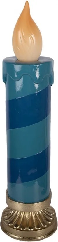 Modrá dekorácia Led svíčka - Ø 18*67 cm / 2*AA