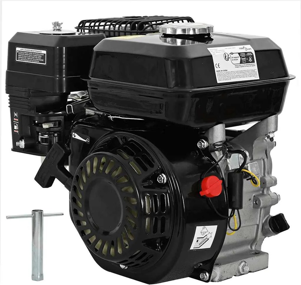 vidaXL Benzínový motor 6,5 HP 4,8 kW, čierny