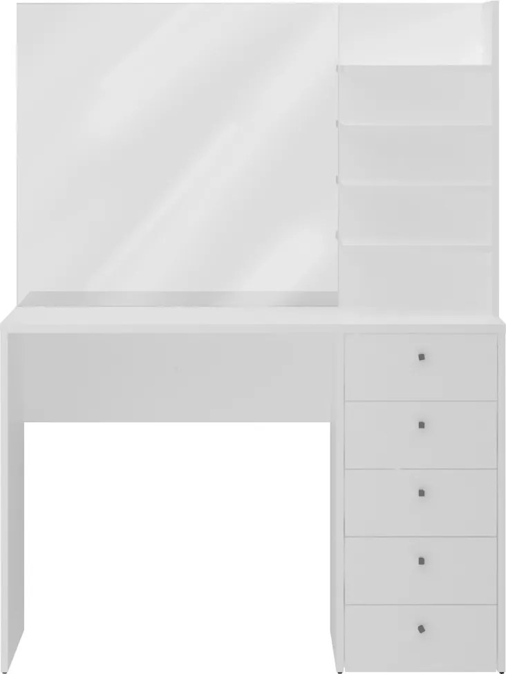 Kozmetický stolík so zrkadlom Marl,biely