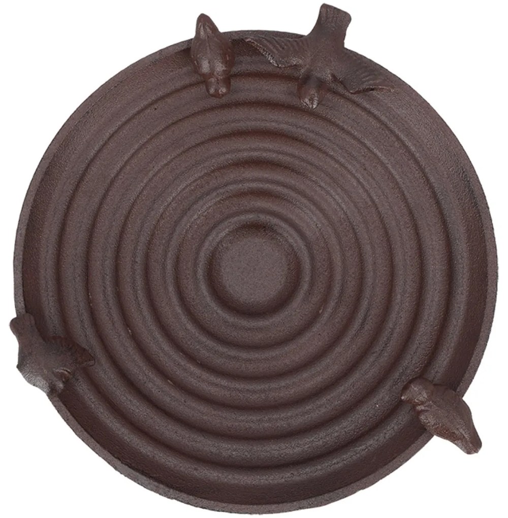 Napájadlo pre vtáky na nohe Stripe, 60x27 cm, liatina, hnedá