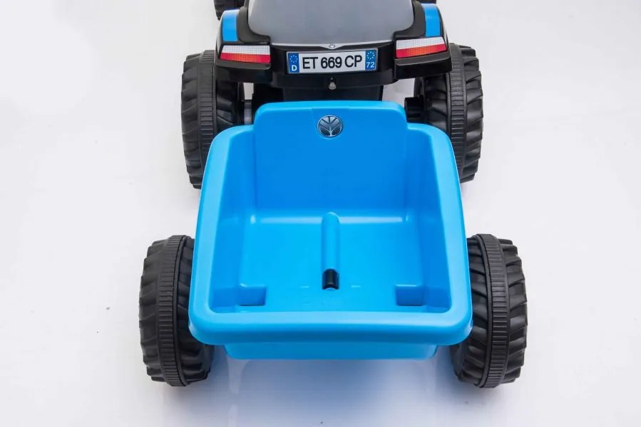 LEAN TOYS Batériový traktor s prívesom A009 modrý