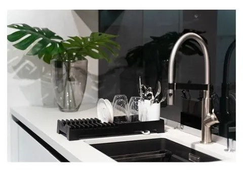 Čierny odkapávač na riad Vialli Design Livio Duo