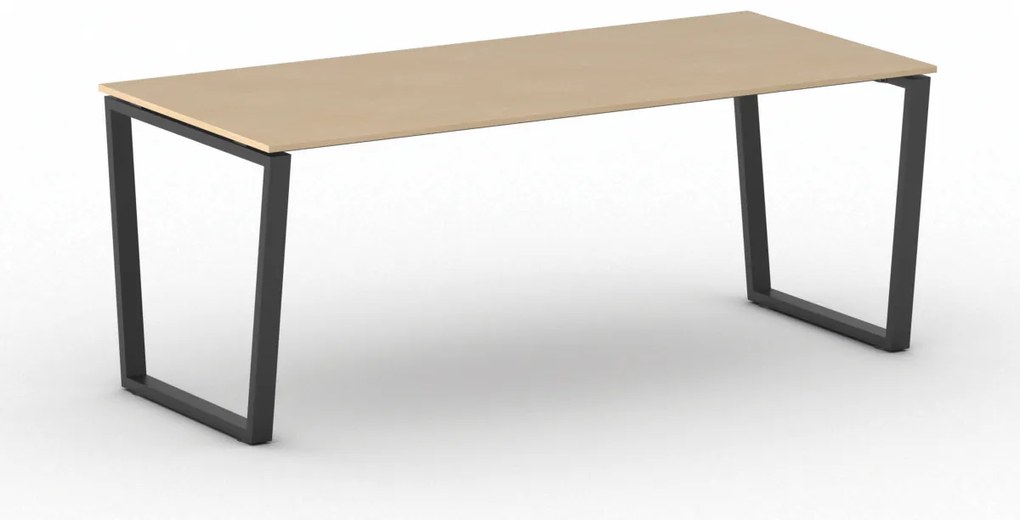 Kancelársky stôl PRIMO IMPRESS, 200x90 cm, čierna podnož, buk