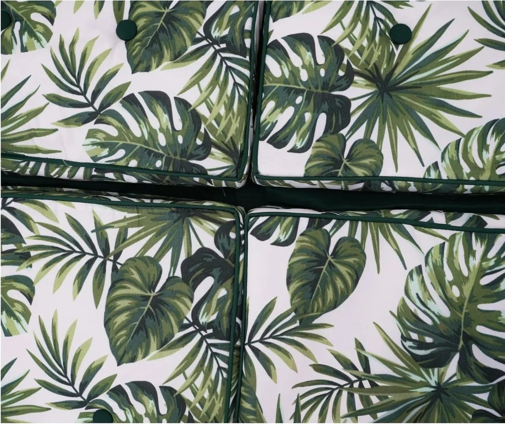 RAMIZ Veľká záhradná hojdačka so strieškou a vankúšmi 2x1 listy