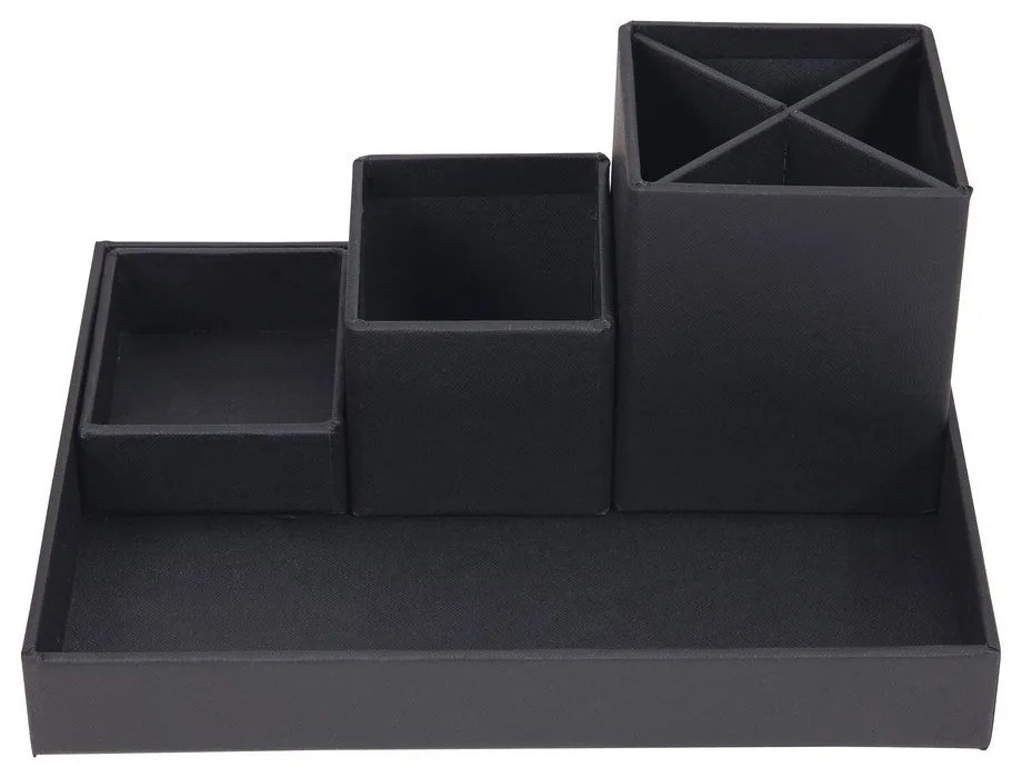 Tmavosivý 4-dielny stolový organizér na písacie pomôcky Bigso Box of Sweden Lena
