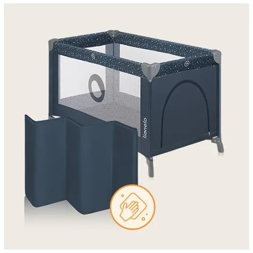 Lionelo - Cestovná postieľka STEFI modro-šedá