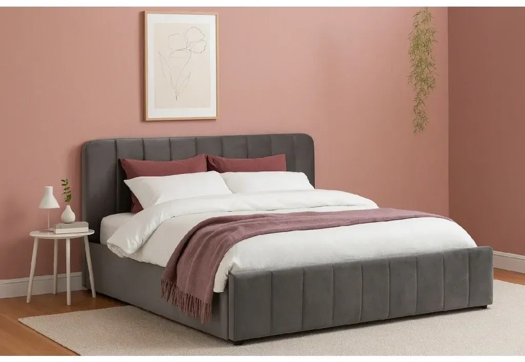 Posteľ AVENA 140 tm. šedá