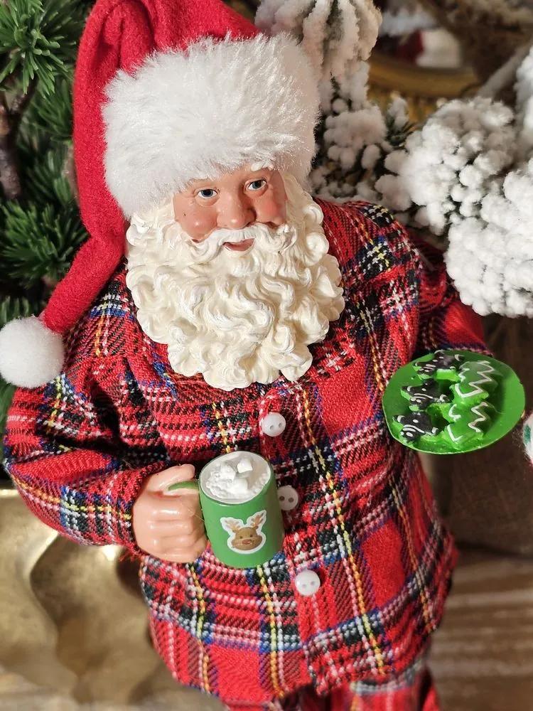Vianočné dekorácie Santa v pyžame - 14 * 10 * 28 cm