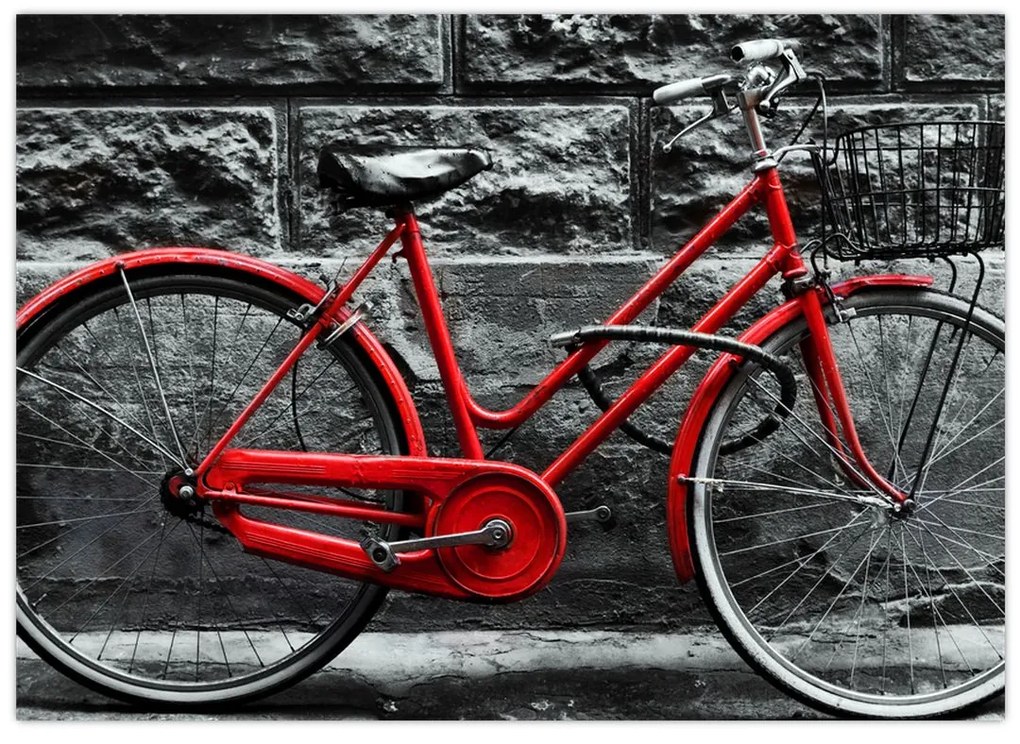 Sklenený obraz - Historický bicykel (70x50 cm)