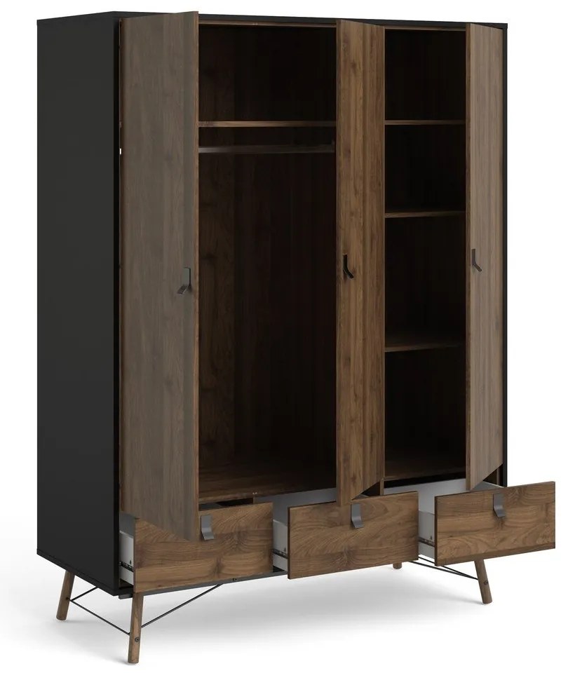 Tmavohnedá šatníková skriňa Tvilum Ry