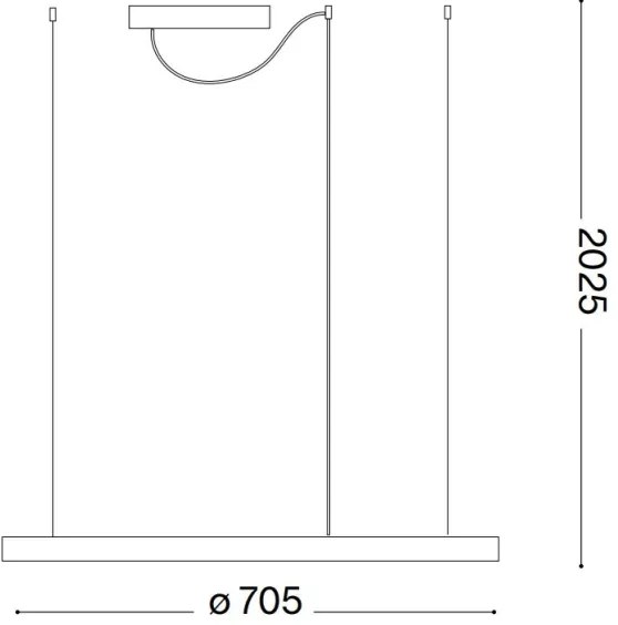 Ideal Lux - LED luster na lanku ORACLE SLIM LED/37W/230V 4000K pr. 70 cm biela