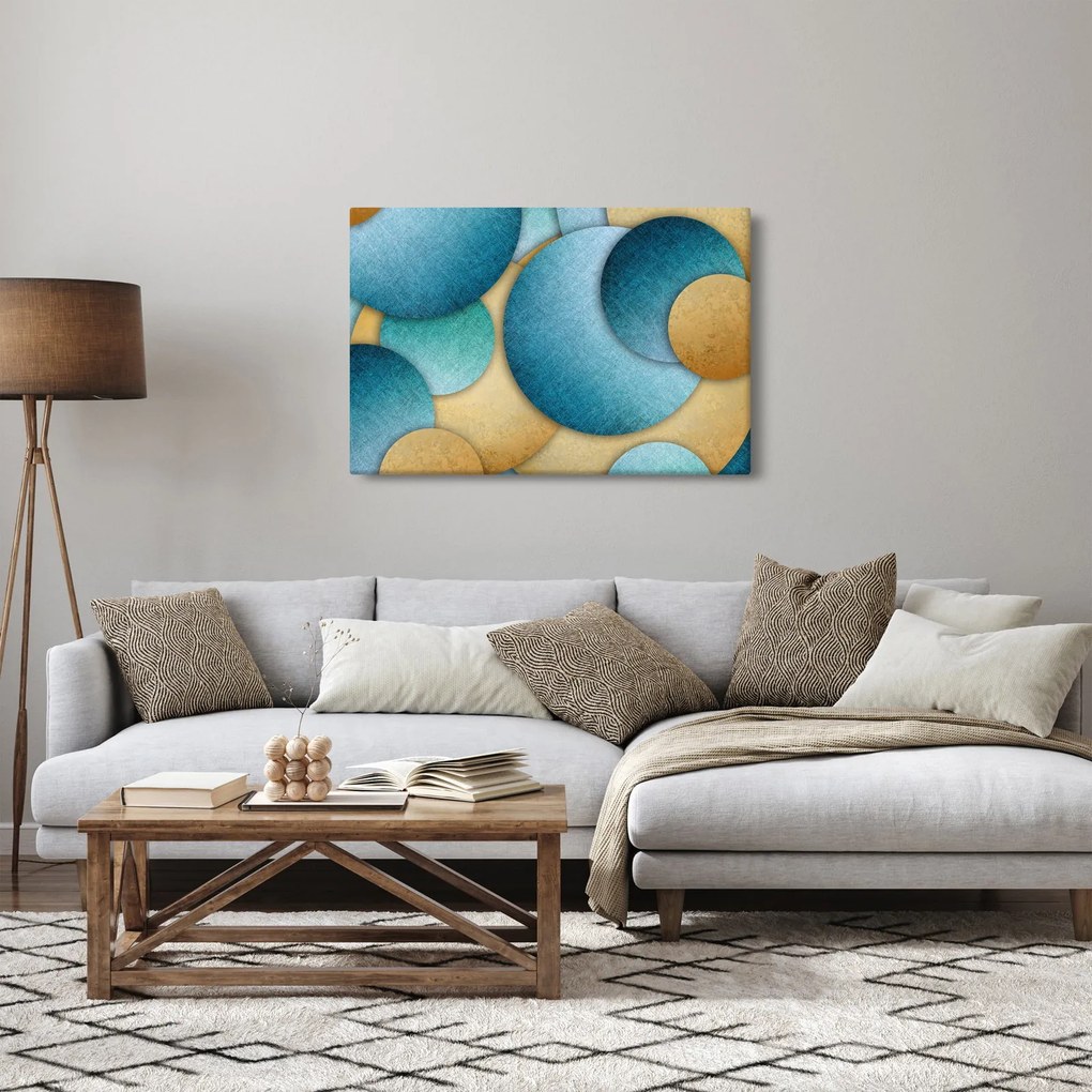 Obraz abstrakcie kruhy (90x60 cm)