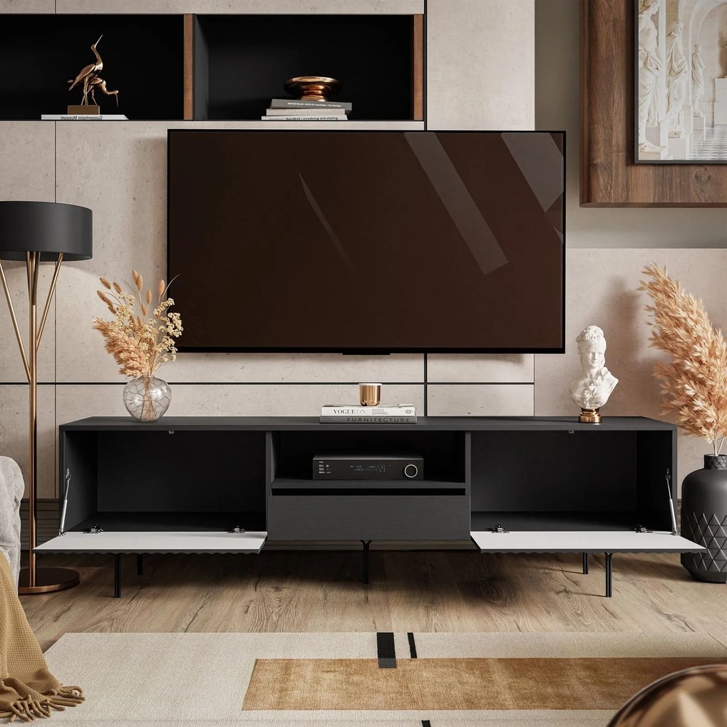 TV stolík LOGAN čierna 180cm