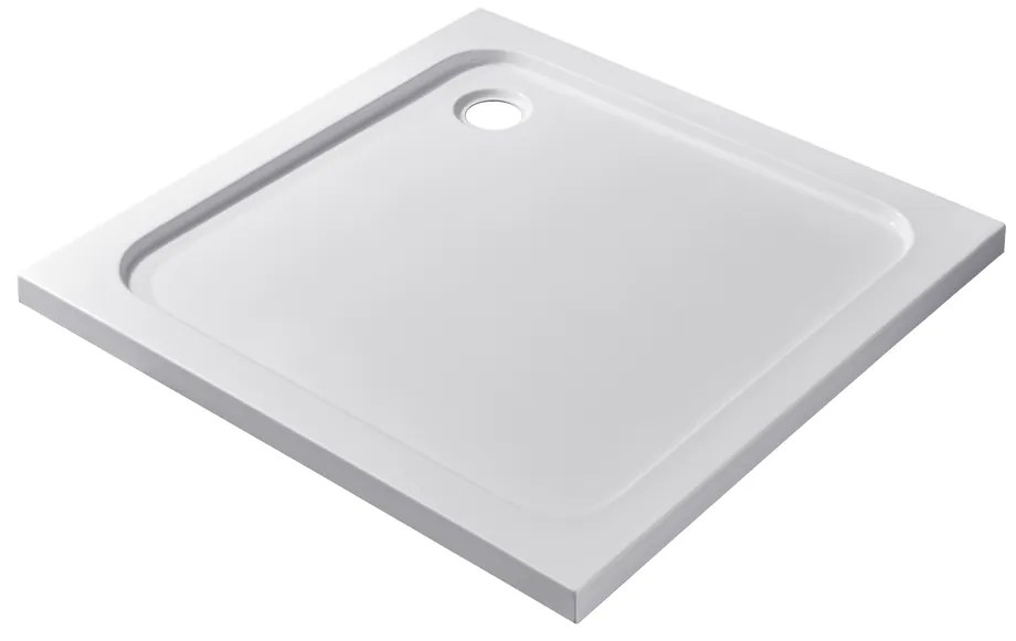 Coria 80x80x 5 cm Štvorcová, akrylová sprchová vanička, so sifonom