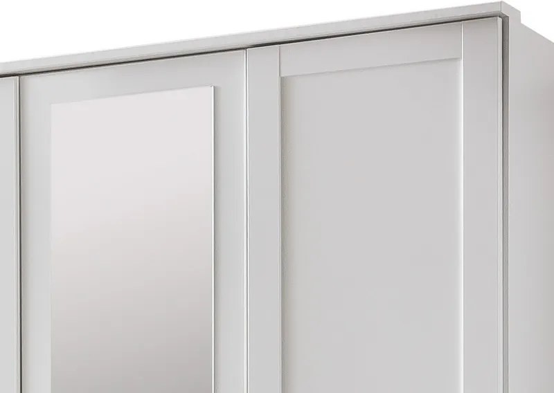 Šatníková skriňa Nadja, 135 cm, biela/zrkadlo
