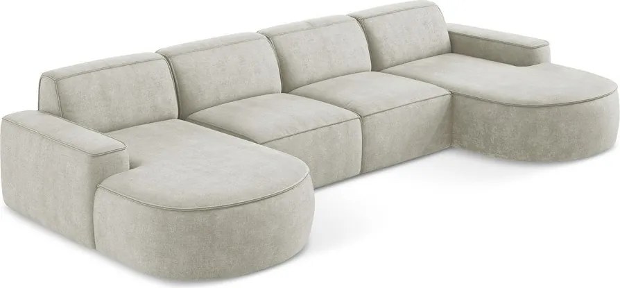 Krémová ženilková rohová pohovka (do tvaru "U") Omao – Makamii