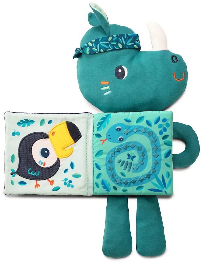 Lilliputiens - textilná knižka so svietiacim obrázkom - nosorožec Marius