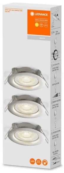 Ledvance - SADA 3× LED stmievateľných podhľadových svietidiel SIMPLE LED/4,9W/230V