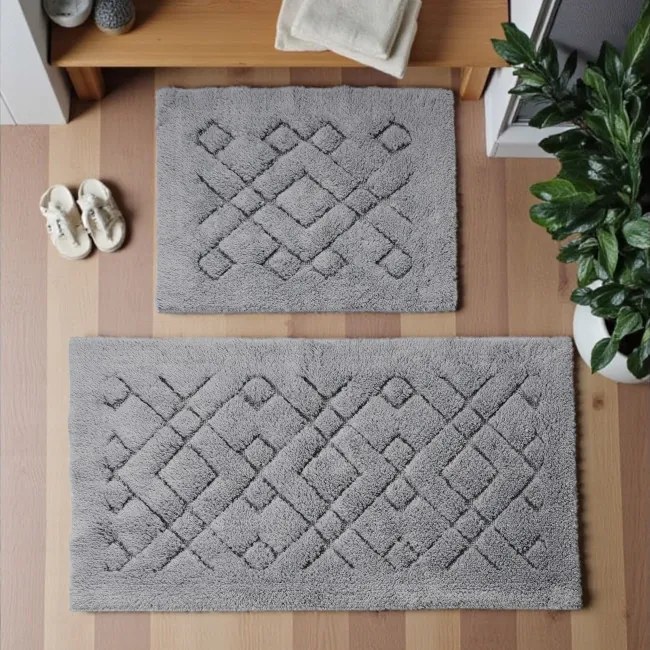 Sada kúpeľňových koberčekov BOSTON 12 sivá