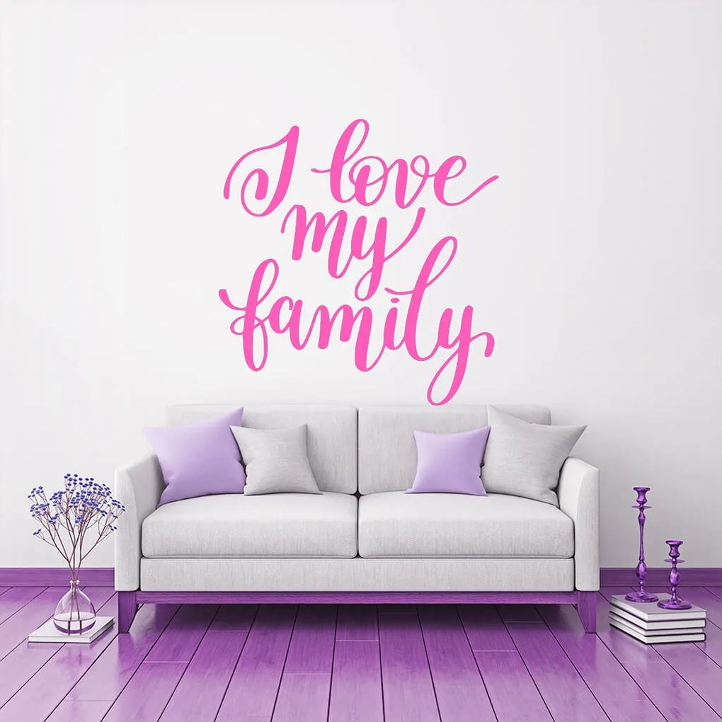 Veselá Stena Samolepka I love my family Farba: oranžová, Veľkosť: 80 x 82 cm