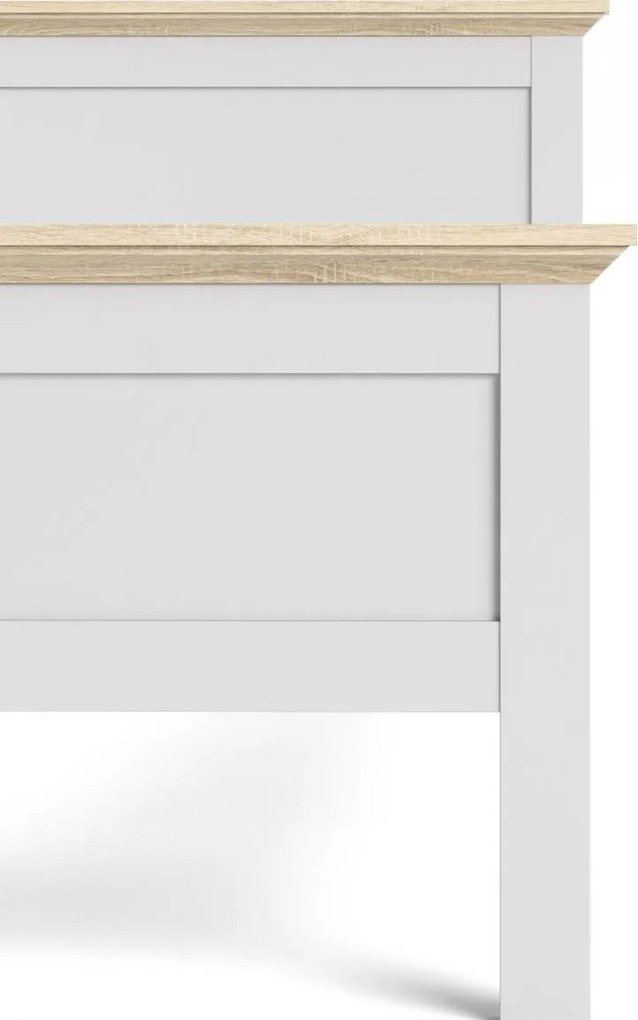 Posteľ Provine 90x200 biela/dub