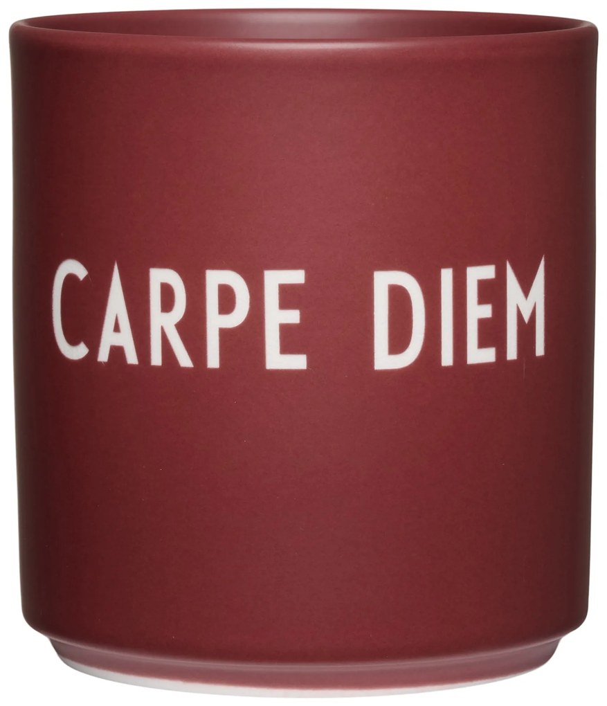DESIGN LETTERS Porcelánový hrnek Carpe Diem Burgundy 300 ml