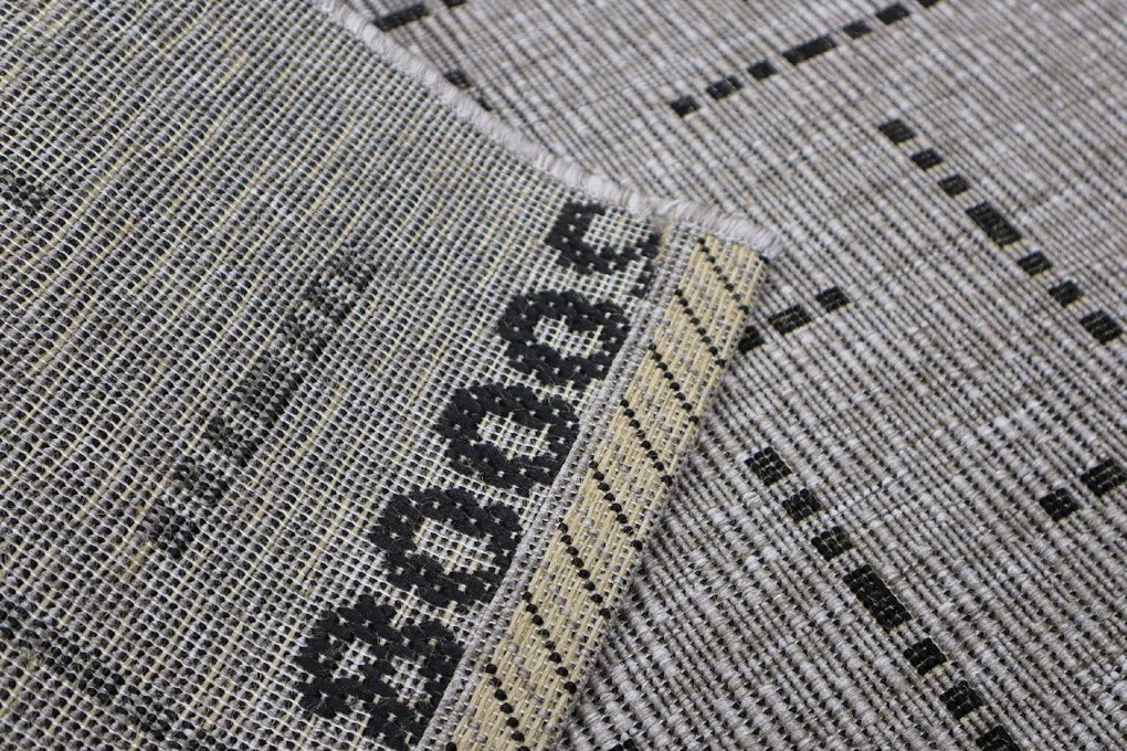 Devos Caby (DC Carpets), Kusový koberec FLOORLUX Silver / Black 20008 Spoltex – na von aj na doma, 120x170, šedá, chodba / predsieň