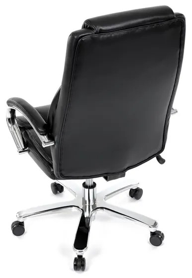 Kancelárske kreslo RYZAR — ekokoža, čierna, nosnosť 150 kg