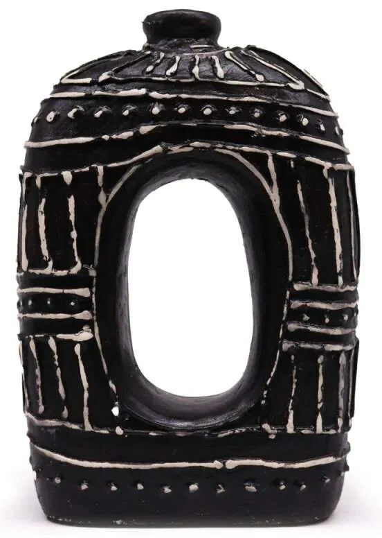 BOHO váza ethno čierna 30cm