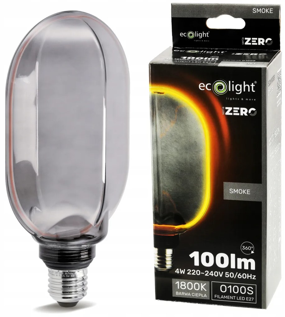 ECOLIGHT Dekoratívna LED žiarovka E27 4W 100lm O100 - rada ZERO